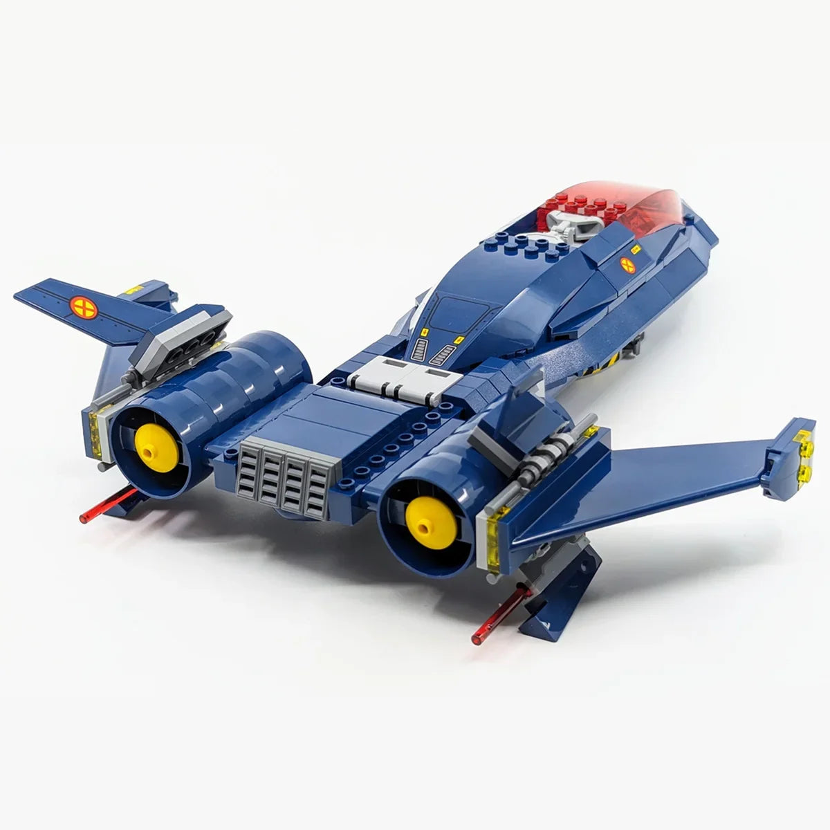 Brinquedo de blocos de construção do avião X-Jet Blackbird - Modelo Avengers X-Men