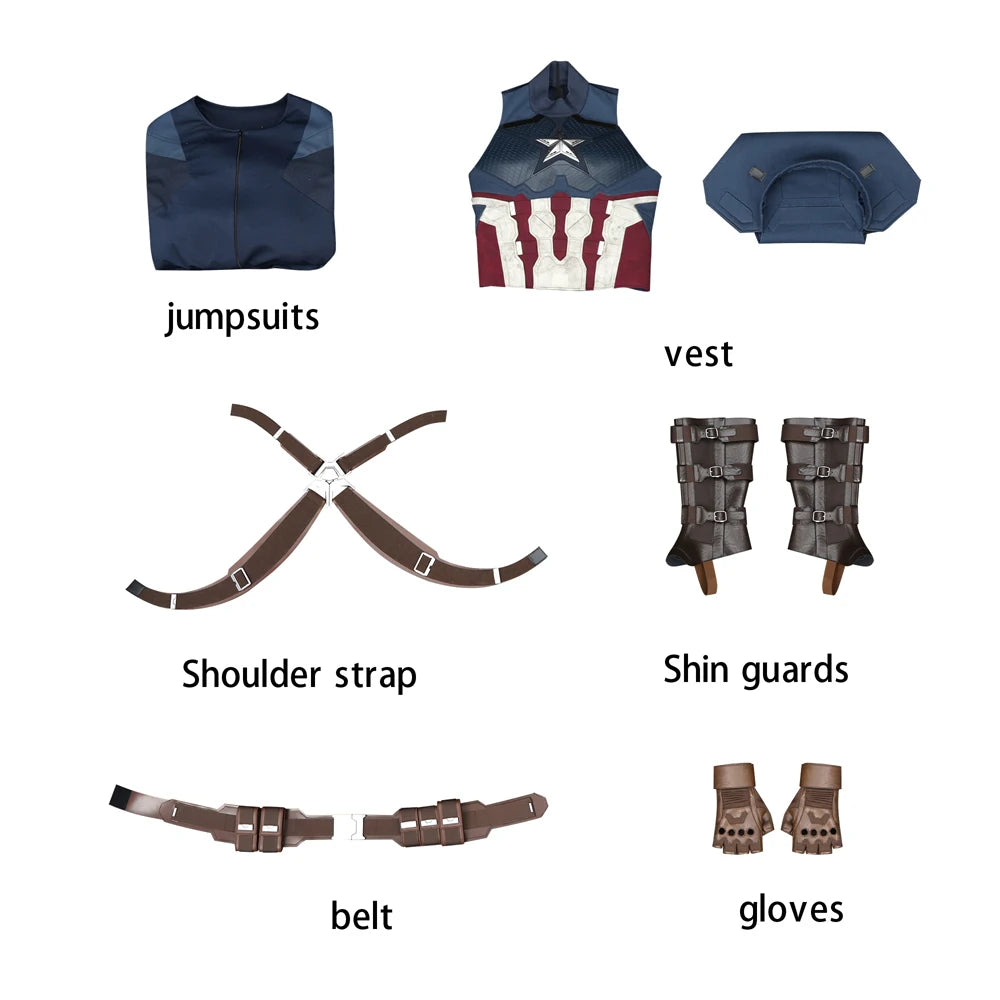 Premium Adult Captain America Costume - Helmet, Star, and Boots