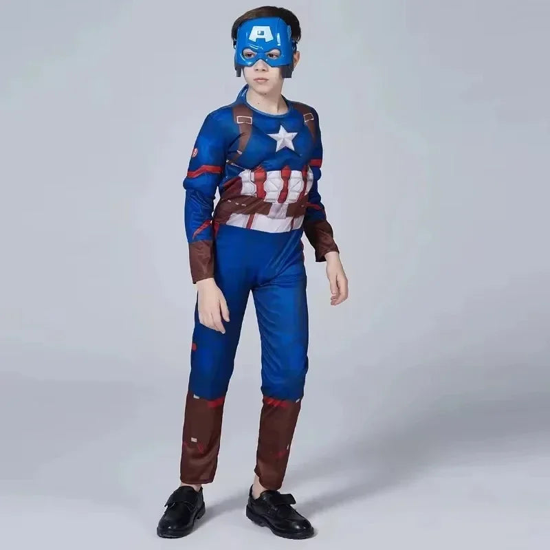 Dětský kostým Captain America – kombinéza se štítem, maskou a pláštěm