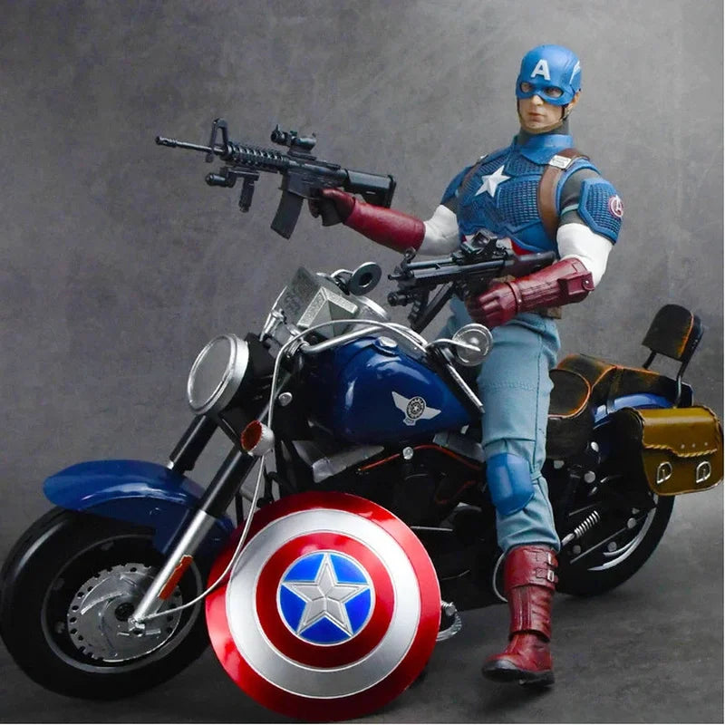 Avengers Captain America-figur - leddelt med stoftøj og hammer