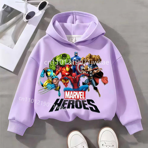 Kids' Marvel Heroes Group Hoodie - Lilac