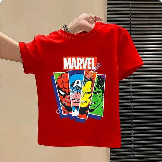 Avengers Marvel gyermekpóló – portrécsíkok, piros