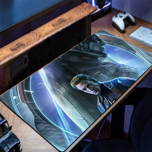 Podložka pod myš Avengers – modrý geometrický design XXL