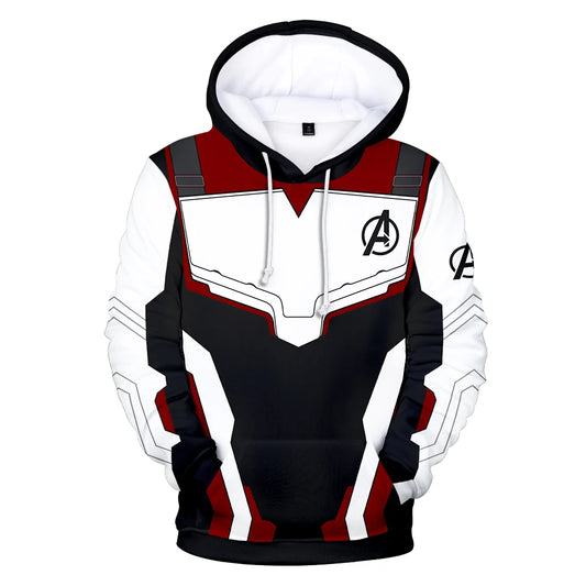 Avengers Endgame Hoodie - 3D Quantum Suit White Red