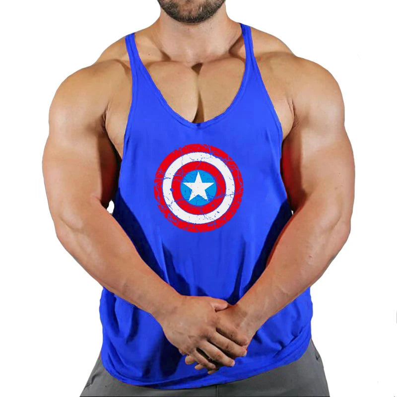 Captain America Men's Fitness Tank Top - Red Shield