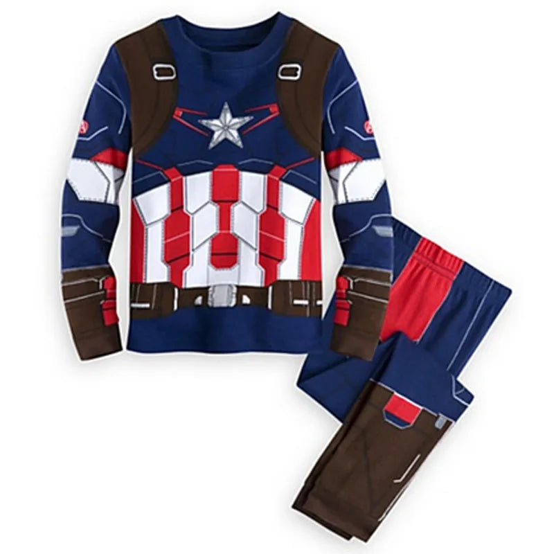 Avengers Captain America-pyjamas för barn – blå och röd taktisk dräkt