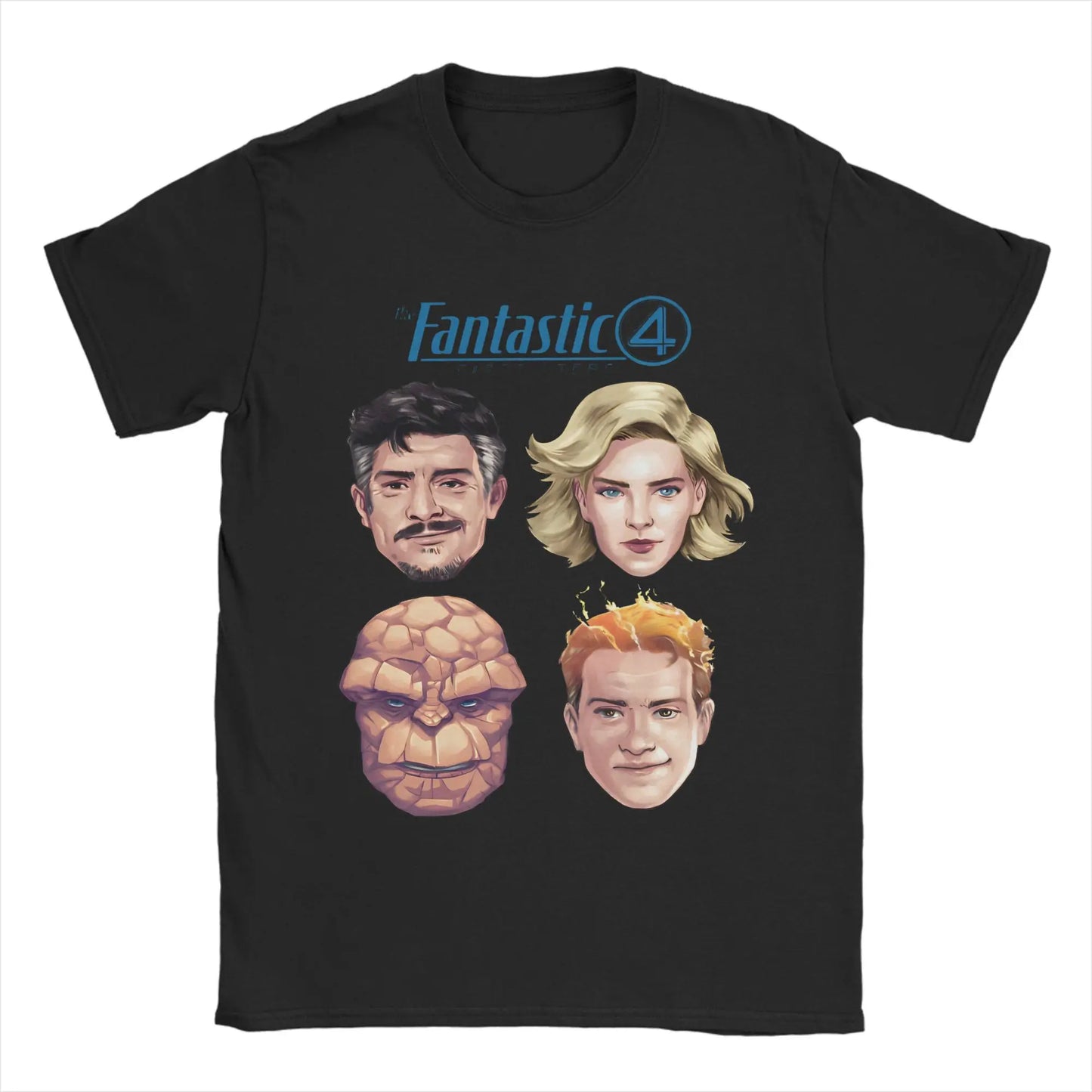 T-shirt The Fantastic 4 First Steps – poster rétro bleu unisexe