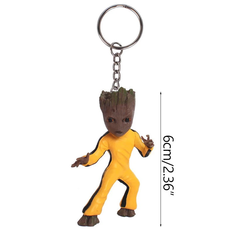 Breloc Baby Groot, figurină 3D - Colecție cu diverse costume