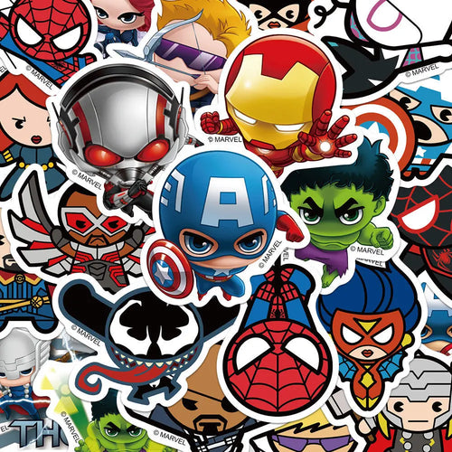 Autocolantes Avengers - Conjunto de 50 autocolantes impermeáveis