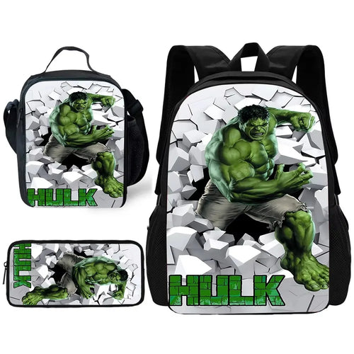 Hulk hátizsák-szett – fehér repedezett kőfalból előtűnő arc