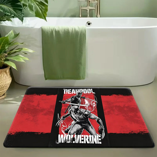 Marvel Deadpool és Rozsomák-szőnyeg – Intenzív vörös párosdizájn