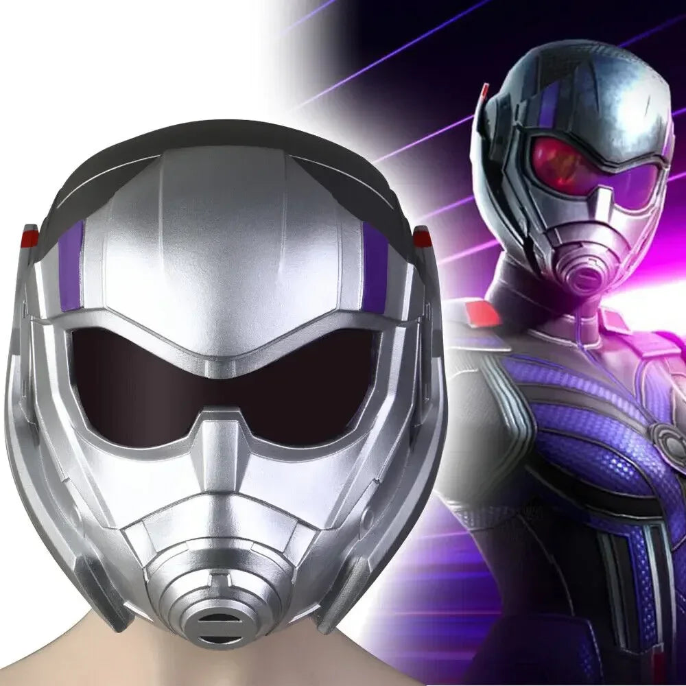 Cască de cosplay Ant-Man și Viespea - Argintie și neagră, vizieră violet