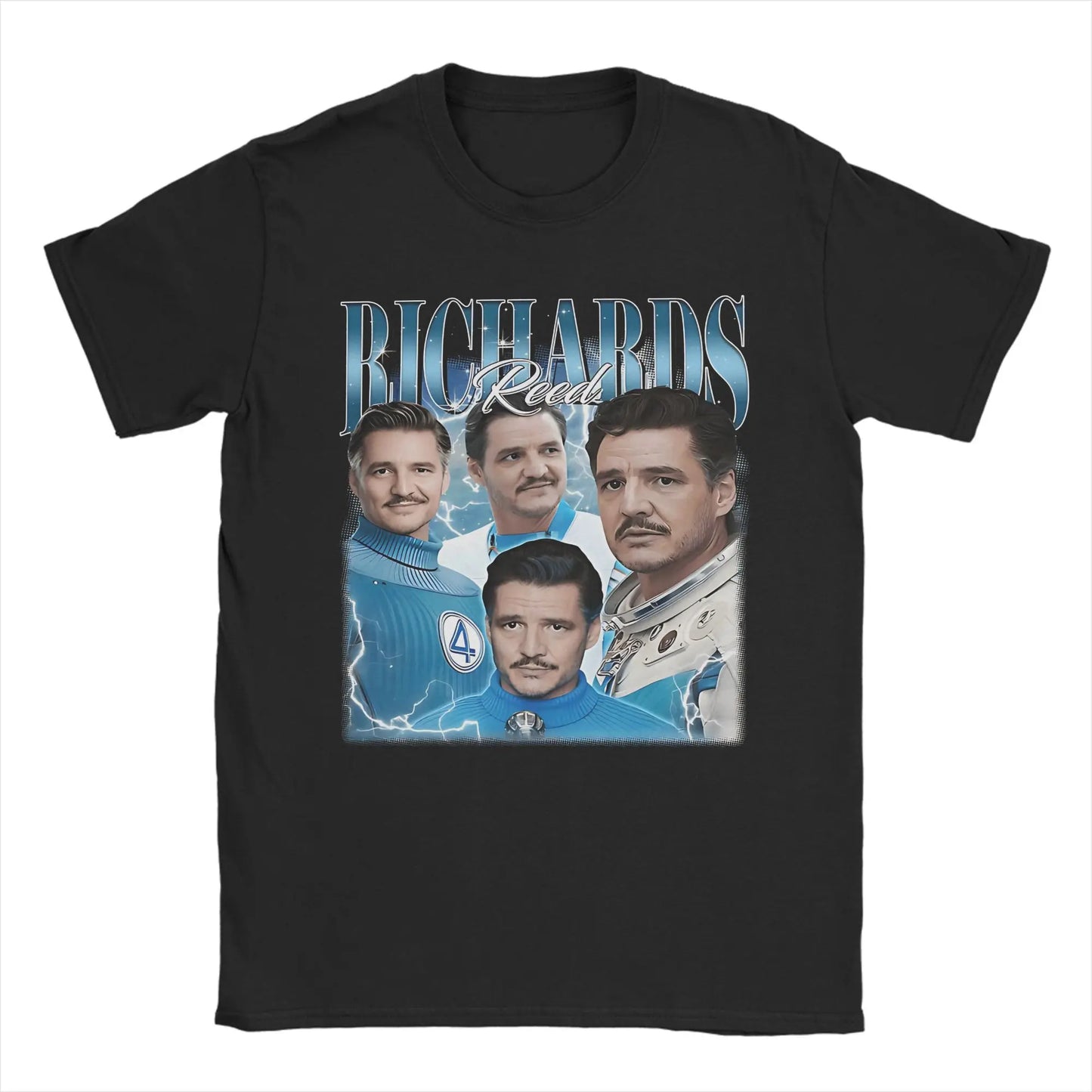 T-shirt The Fantastic 4 First Steps – poster rétro bleu unisexe