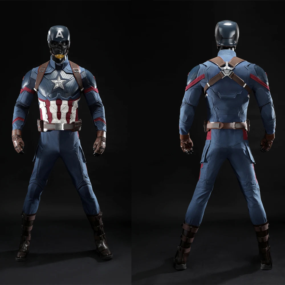 Premium Adult Captain America Costume - Helmet, Star, and Boots