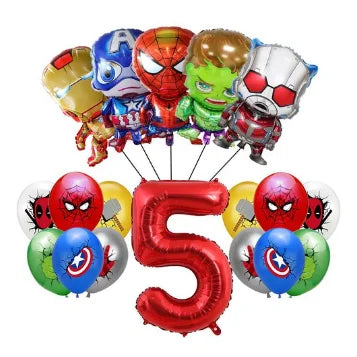 Avengers-fødselsdagsdekoration – ballon med tallet 5