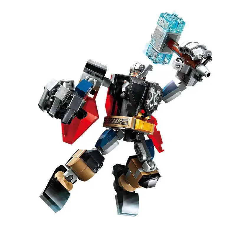 Byggblockset med Avengers-mecha – Captain America, Hulk, Wolverine och Thanos