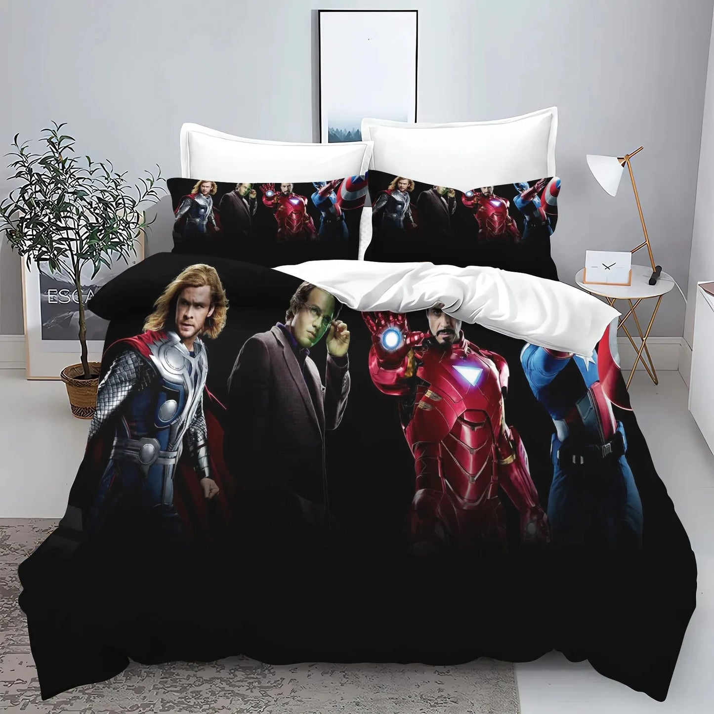 Husă de pilotă Avengers - grup pe fundal negru