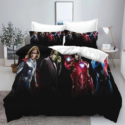 Povlečení Avengers – skupina na černém pozadí