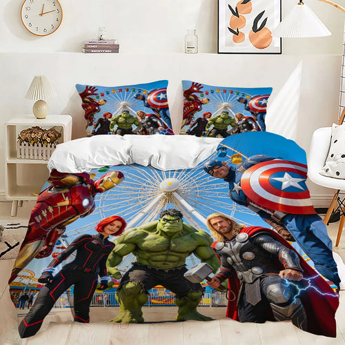 Avengers-sengetæppe – blåt Captain America-design