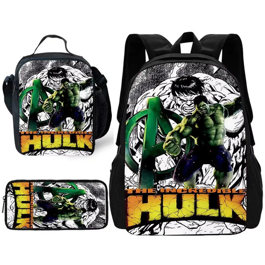 Hulk-rygsætsæt – grønt Avengers-logo med The Incredible Hulk