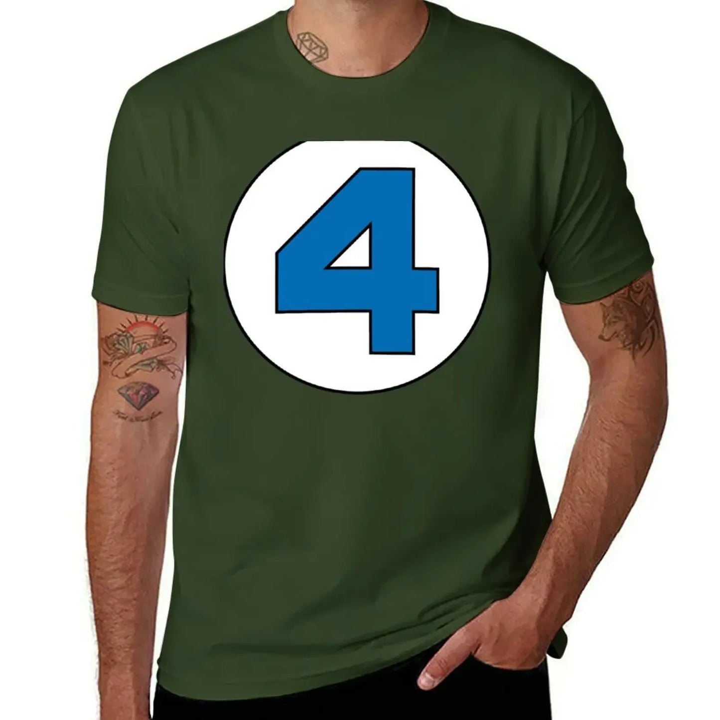 T-shirt The Fantastic 4 – stor rund logotyp i svart, oversize