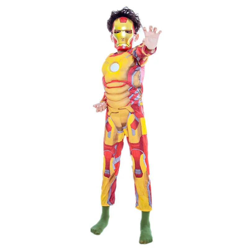 Costum cosplay pentru copii Iron Man - Combinezon musculos auriu