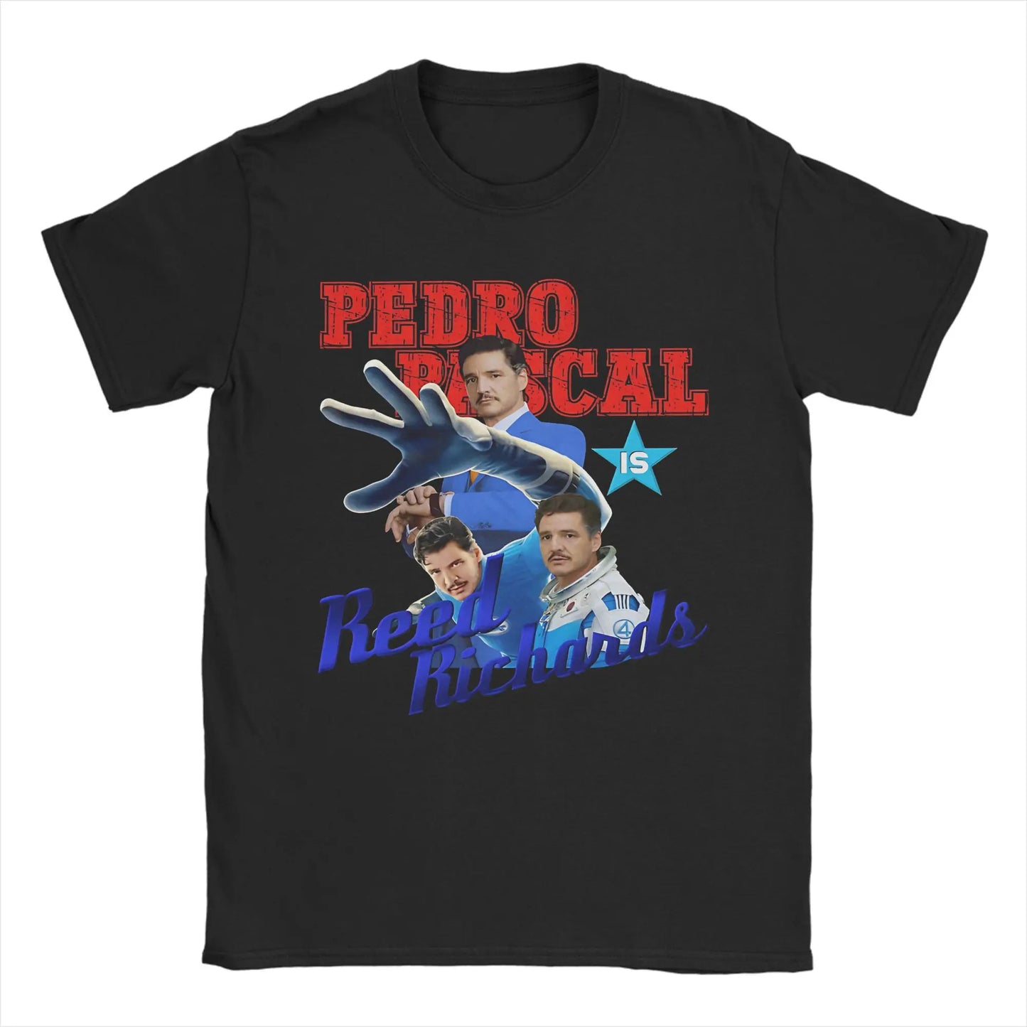 T-shirt The Fantastic 4 First Steps – poster rétro bleu unisexe