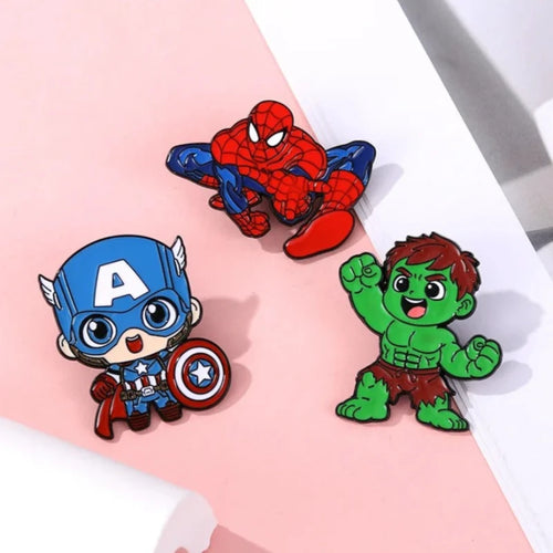 Avengers Chibi Pin - Spider-Man, Captain America, Hulk
