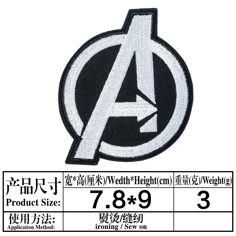 Avengers Logo A Patch – Embroidered Black Outline