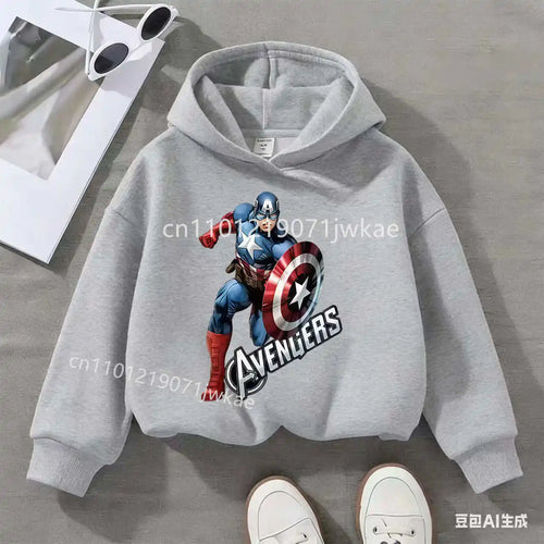 Avengers Captain America Solo-børnehættetrøje – grå