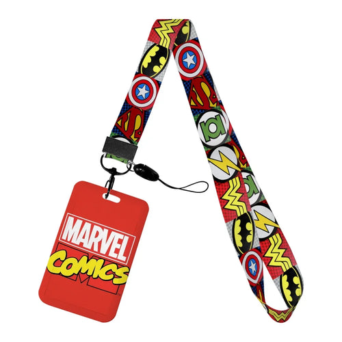 Marvel Comics jelvény- és kártyatartó – hivatalos piros logó