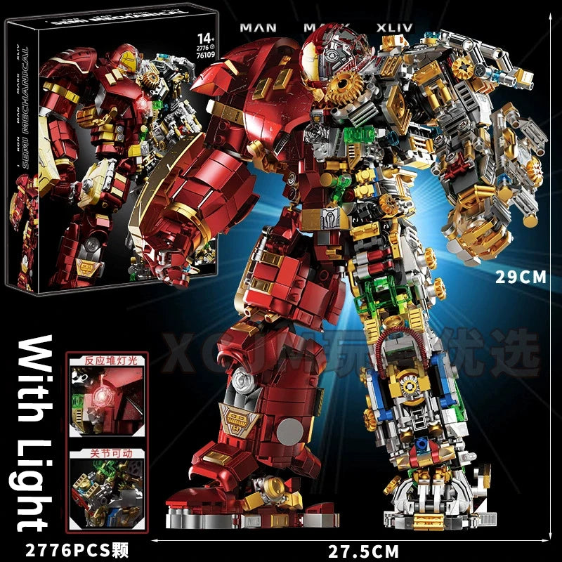 Building Blocks Iron Hero Mecha készlet – 29 cm-es méretbemutató