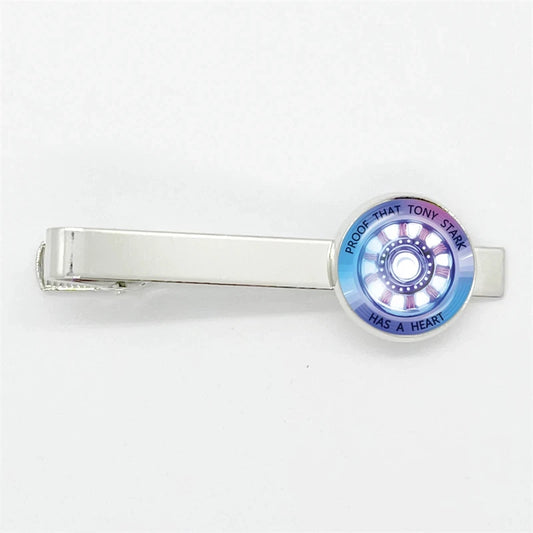 Tony Stark-slipsenål – Blå og violet holografisk ARC-reaktor
