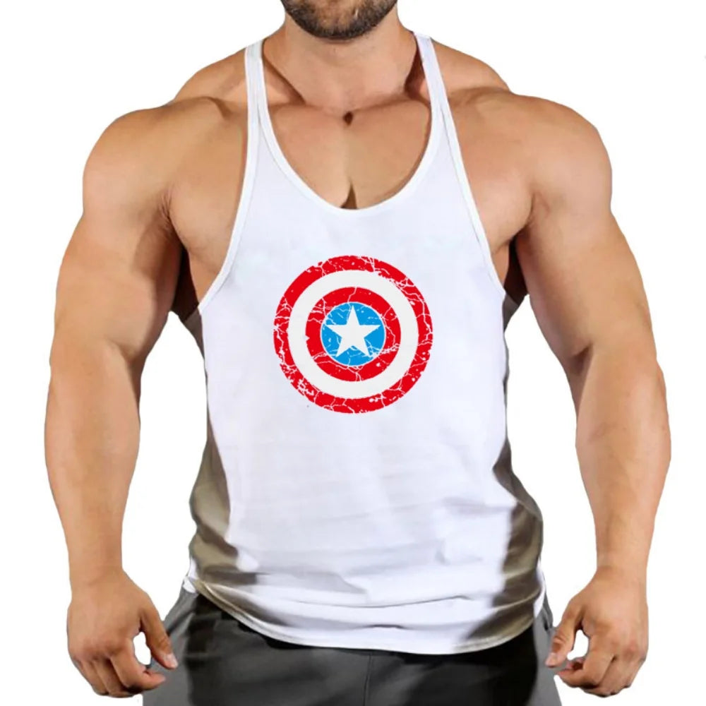Captain America Men's Fitness Tank Top - Red Shield