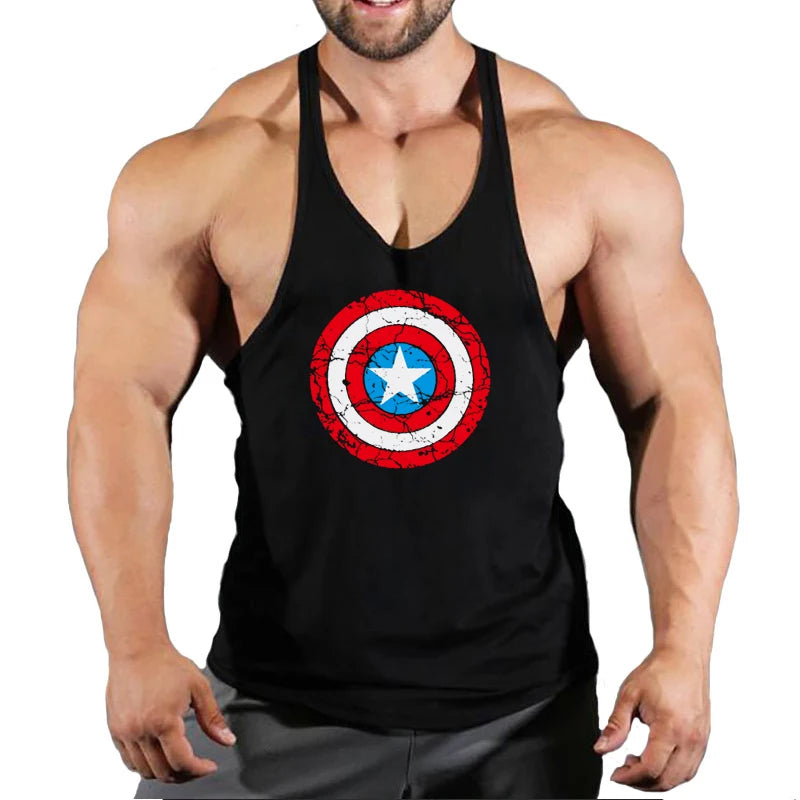 Captain America Men's Fitness Tank Top - Red Shield