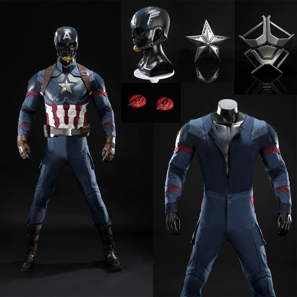 Premium Adult Captain America Costume - Helmet, Star, and Boots