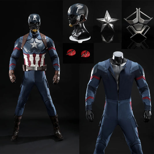 Premium Adult Captain America Costume - Helmet, Star, and Boots
