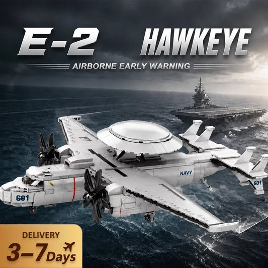 Stavebnicová figurka vojenského letounu E-2 Hawkeye – sběratelský model