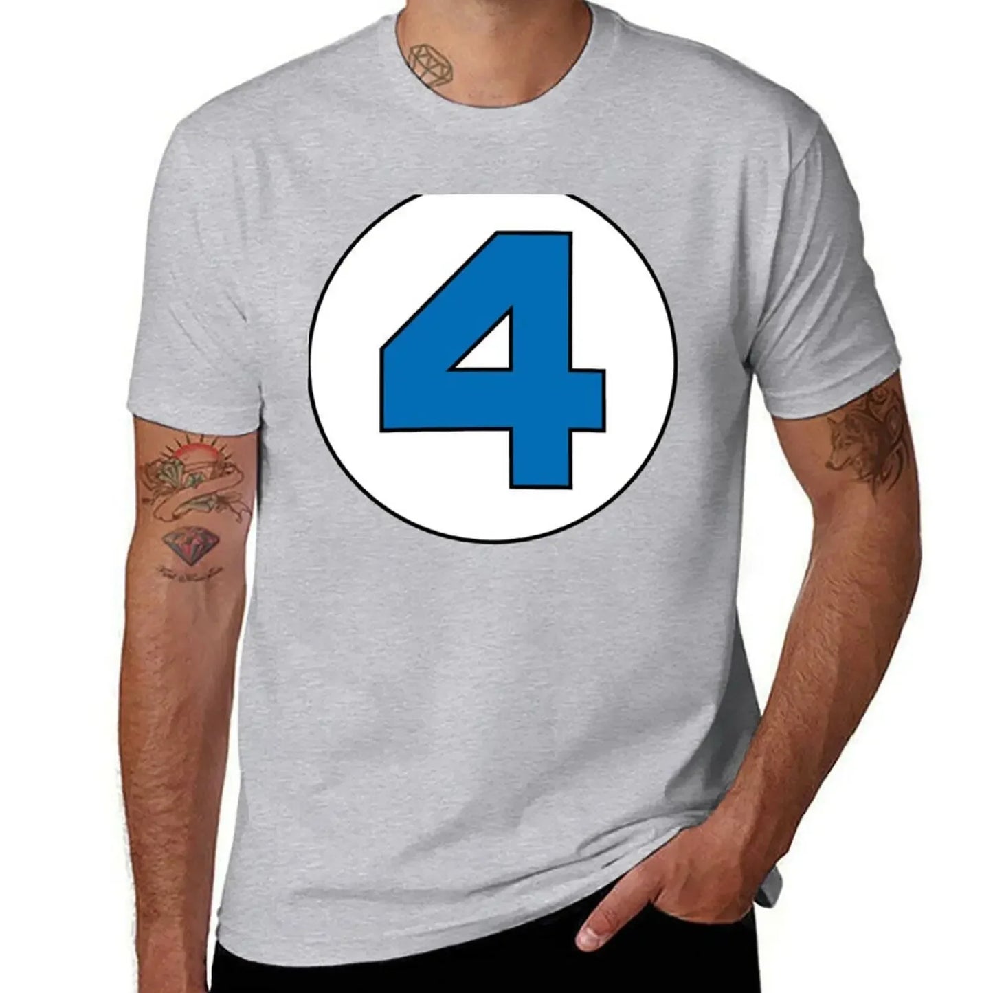 T-shirt The Fantastic 4 – stor rund logotyp i svart, oversize