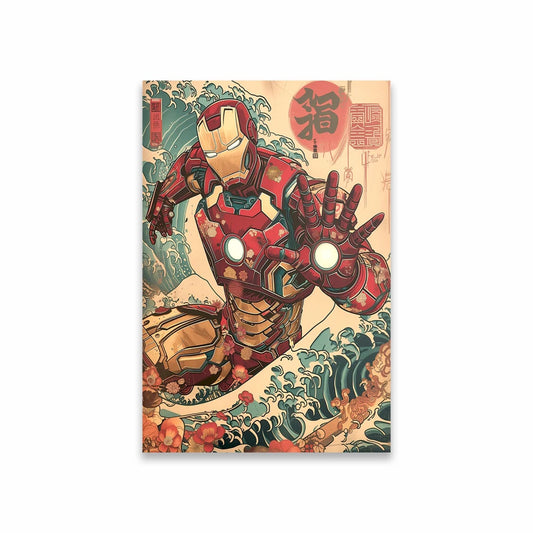 Avengers-plakat Iron Man – japansk ukiyo-e-bølge