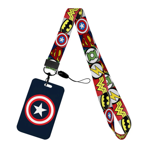 Porta-crachá Captain America - Escudo com Fundo Azul-marinho