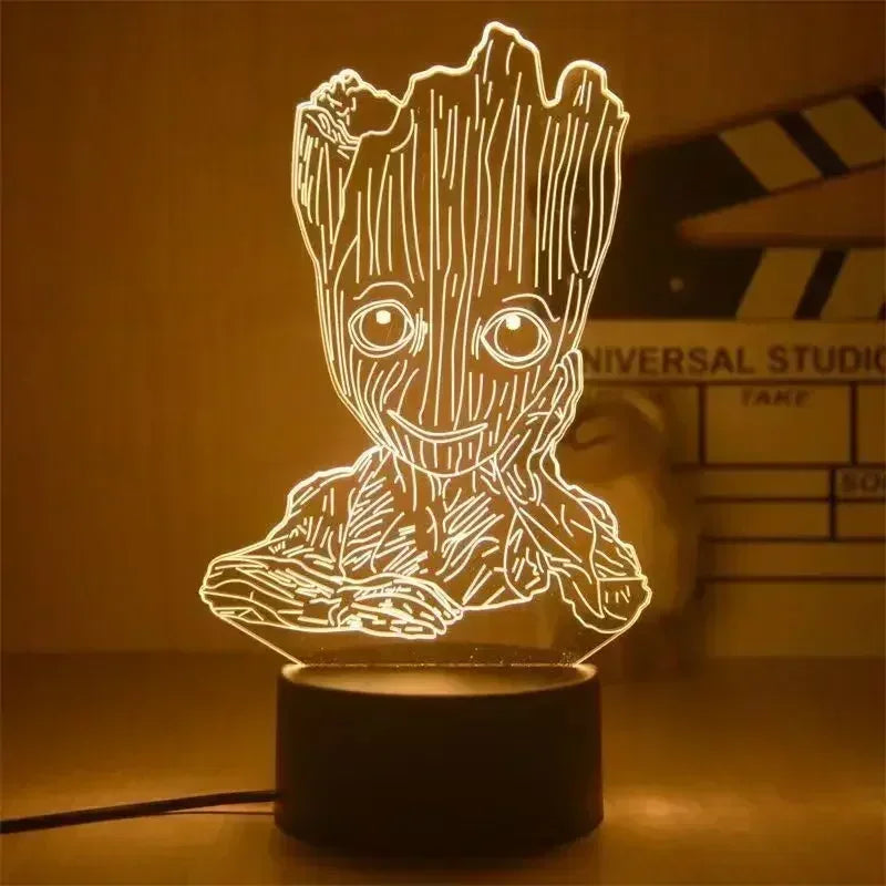 LED-lampa Avengers Groot – Dans, 3D, 18cm