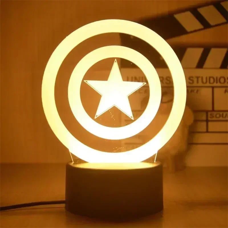 LED-lampa Avengers Captain America – 3D-sköld, 18cm