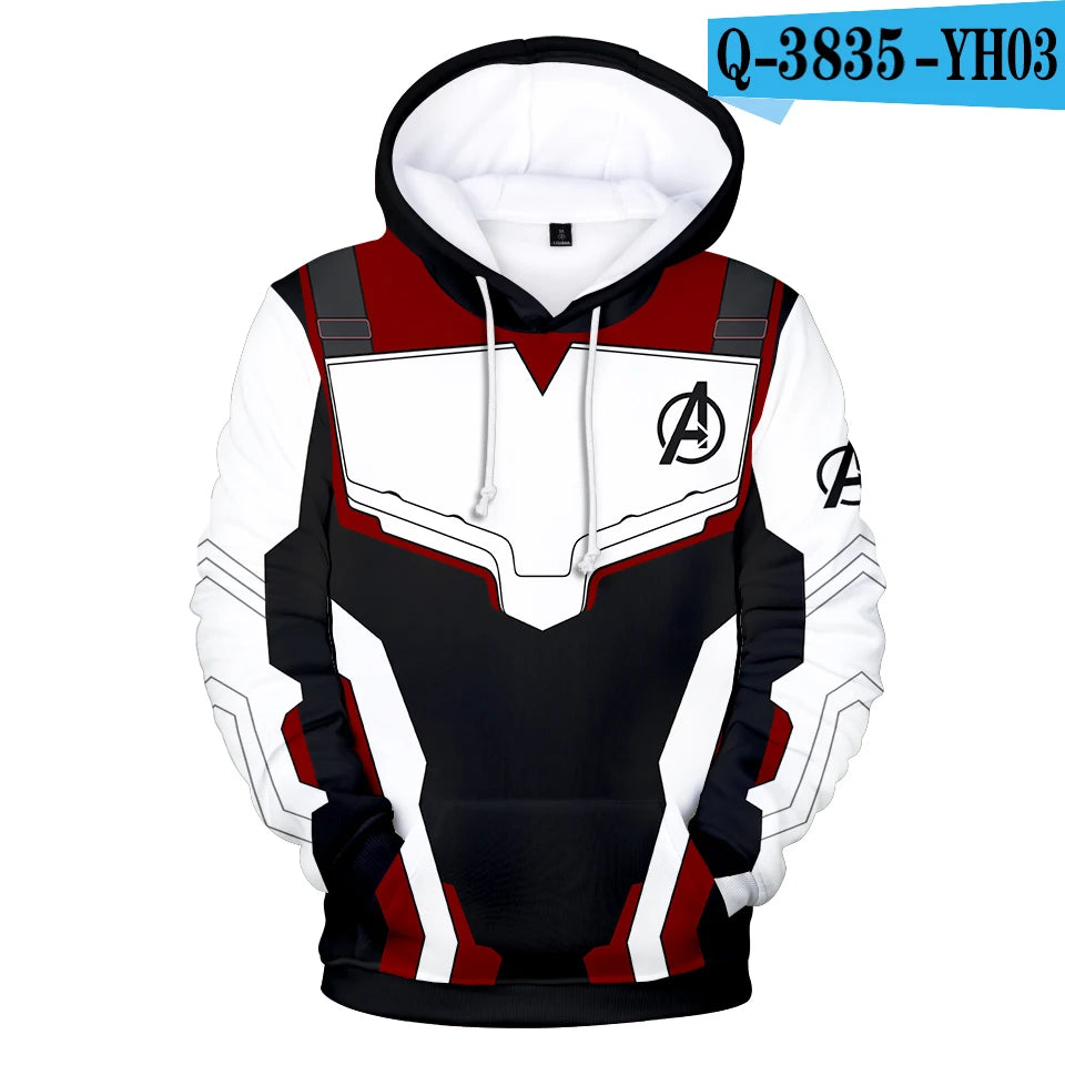 Avengers Endgame Hoodie - 3D Quantum Suit White Red