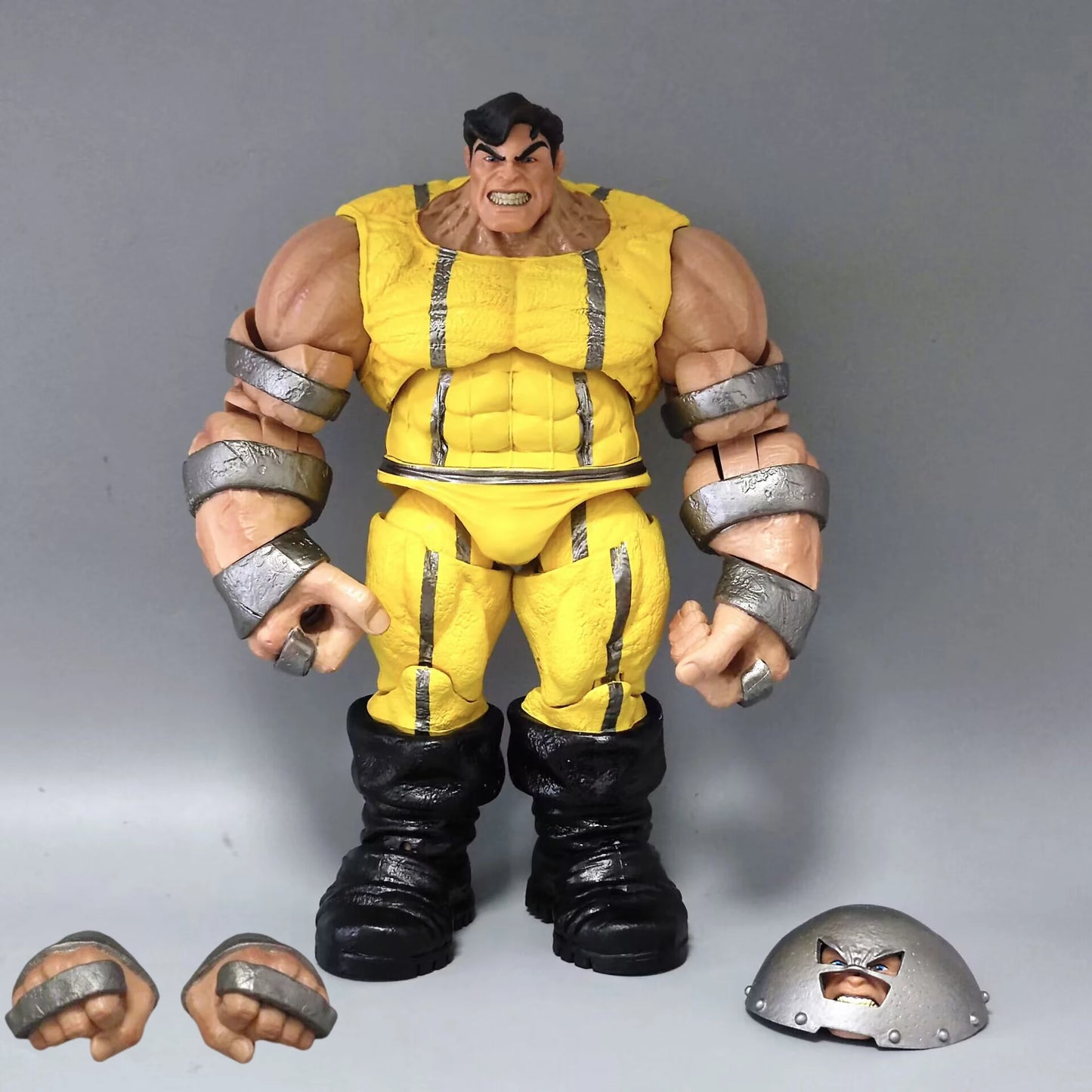 Figura Wolverine Prison Weapon X - Fato amarelo, machado e algemas, 9 polegadas