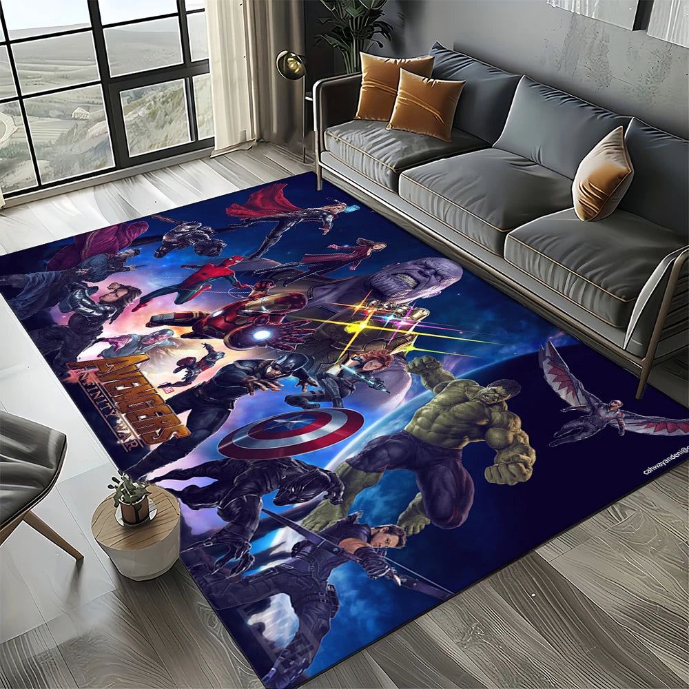 Avengers 3D-tæppe – Design med midnatslilla hold
