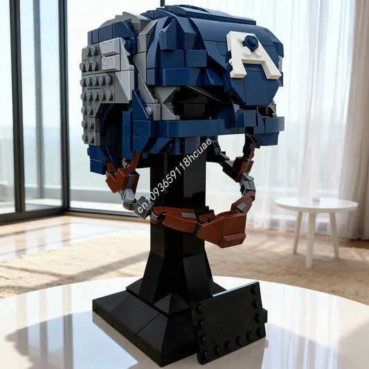 LEGO Captain America – bustový model helmy z kostek, 587 dílků