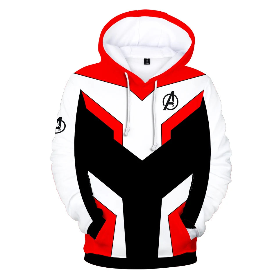 Avengers Endgame Hoodie - 3D Quantum Suit White Red