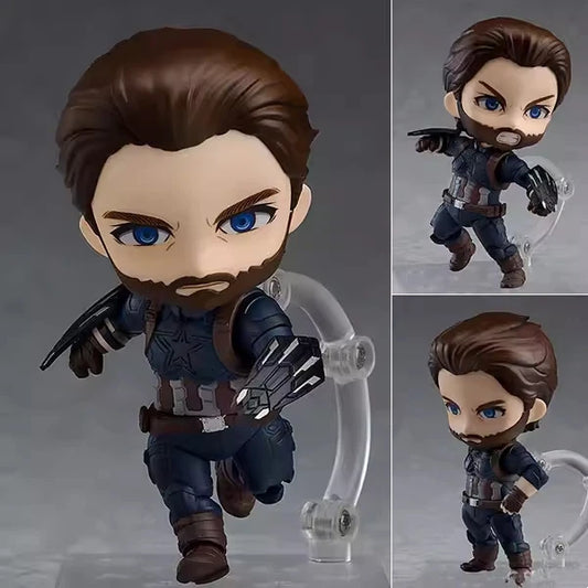 Figura Chibi Nendoroid Captain America - Infinity War com barba e manopla