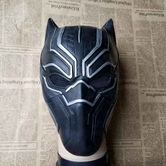 Cosplay maska Black Panther – realistická celoprůhledná silikonová helma